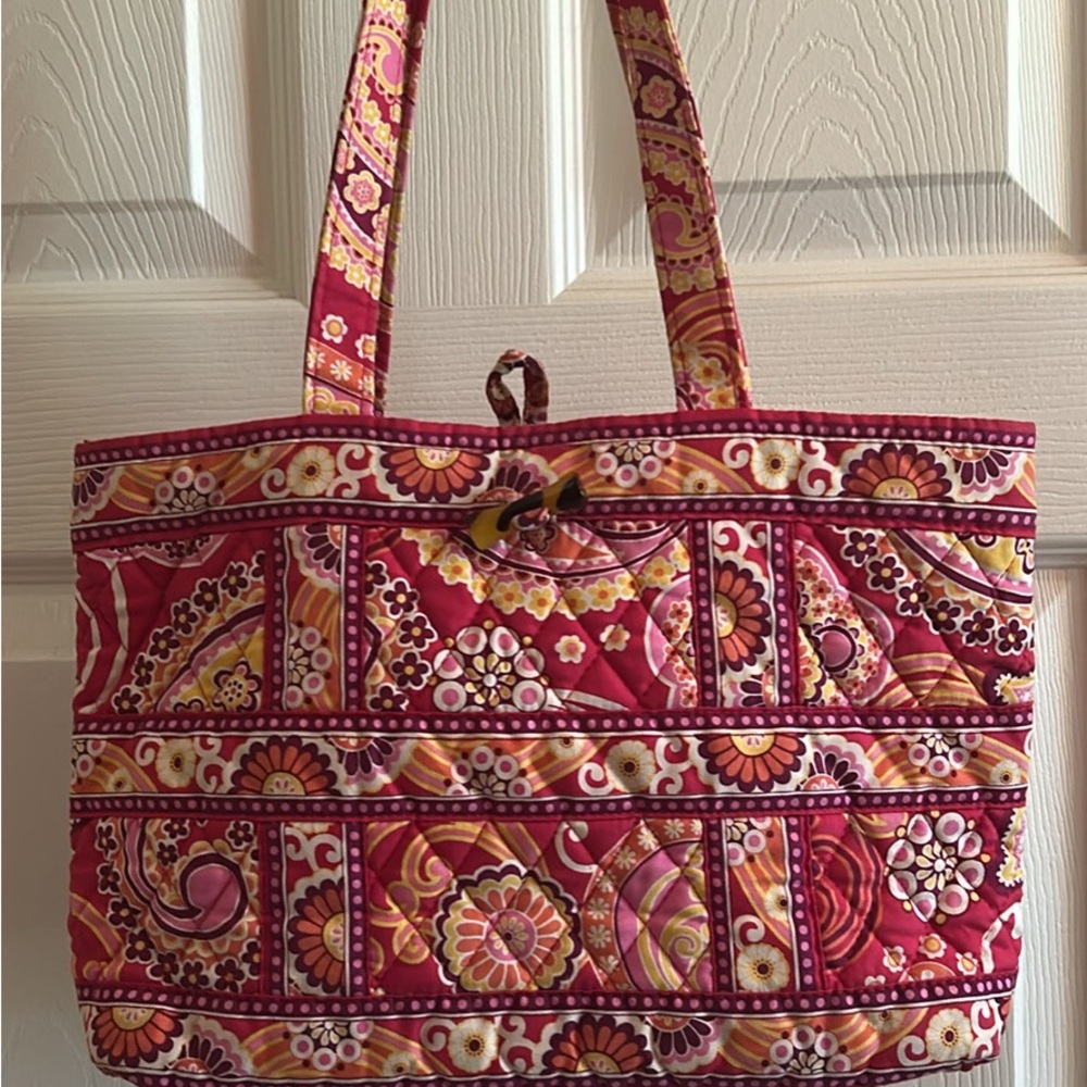 Vera Bradley Vibrant Pink and Orange Patterned Tote